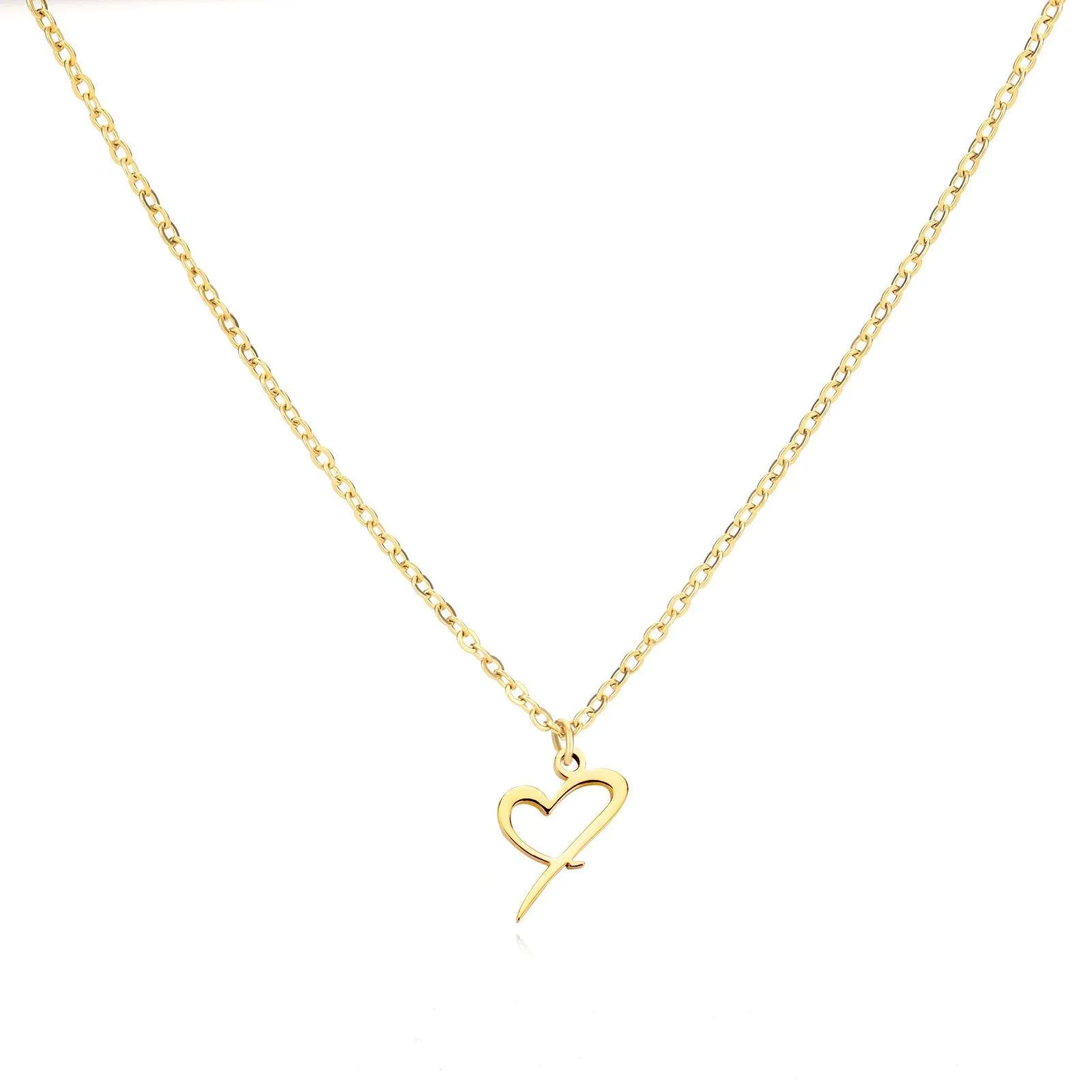 26 Letters Stainless Steel Necklace Female Creative Simple Love Letter Pendant Clavicle Chain