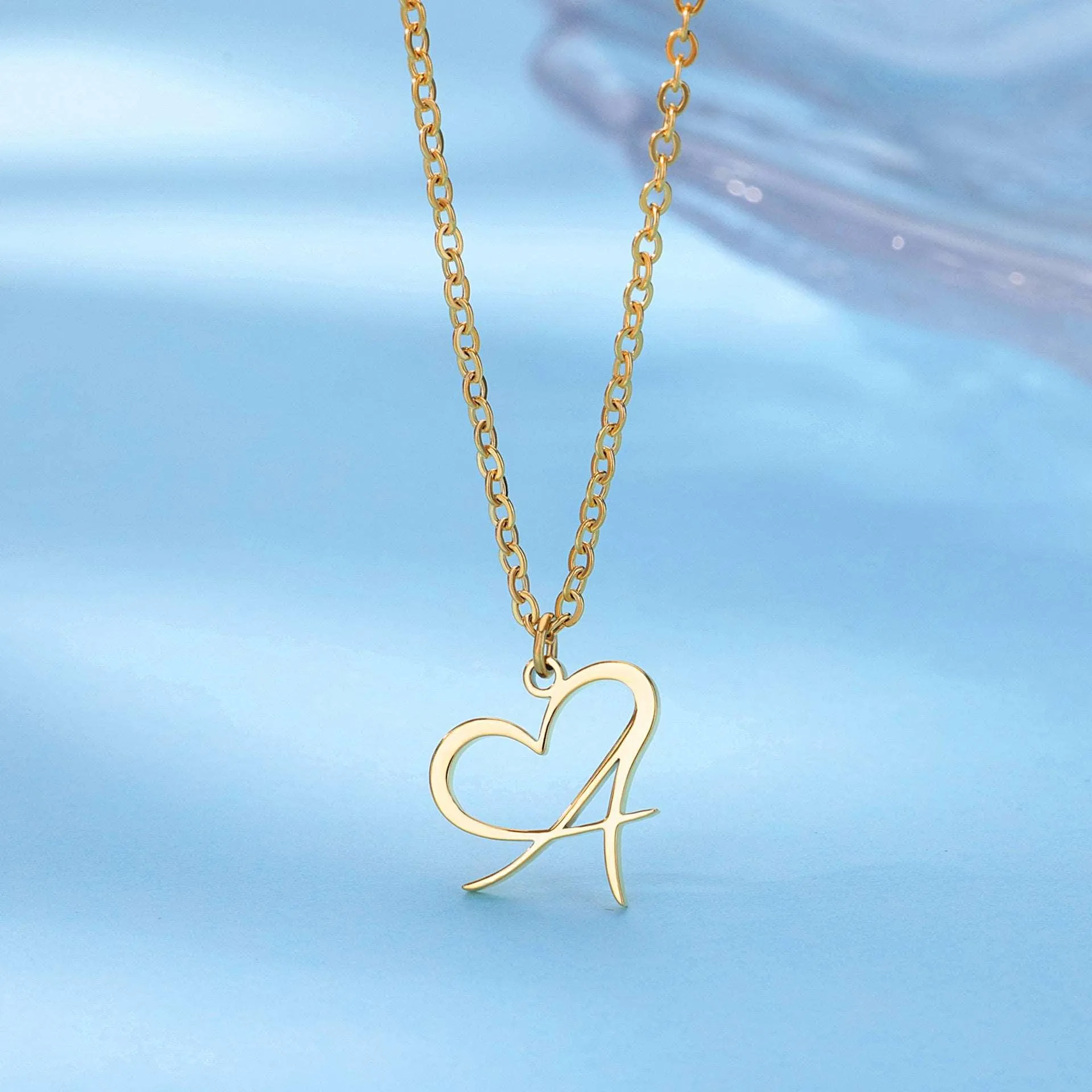 26 Letters Stainless Steel Necklace Female Creative Simple Love Letter Pendant Clavicle Chain