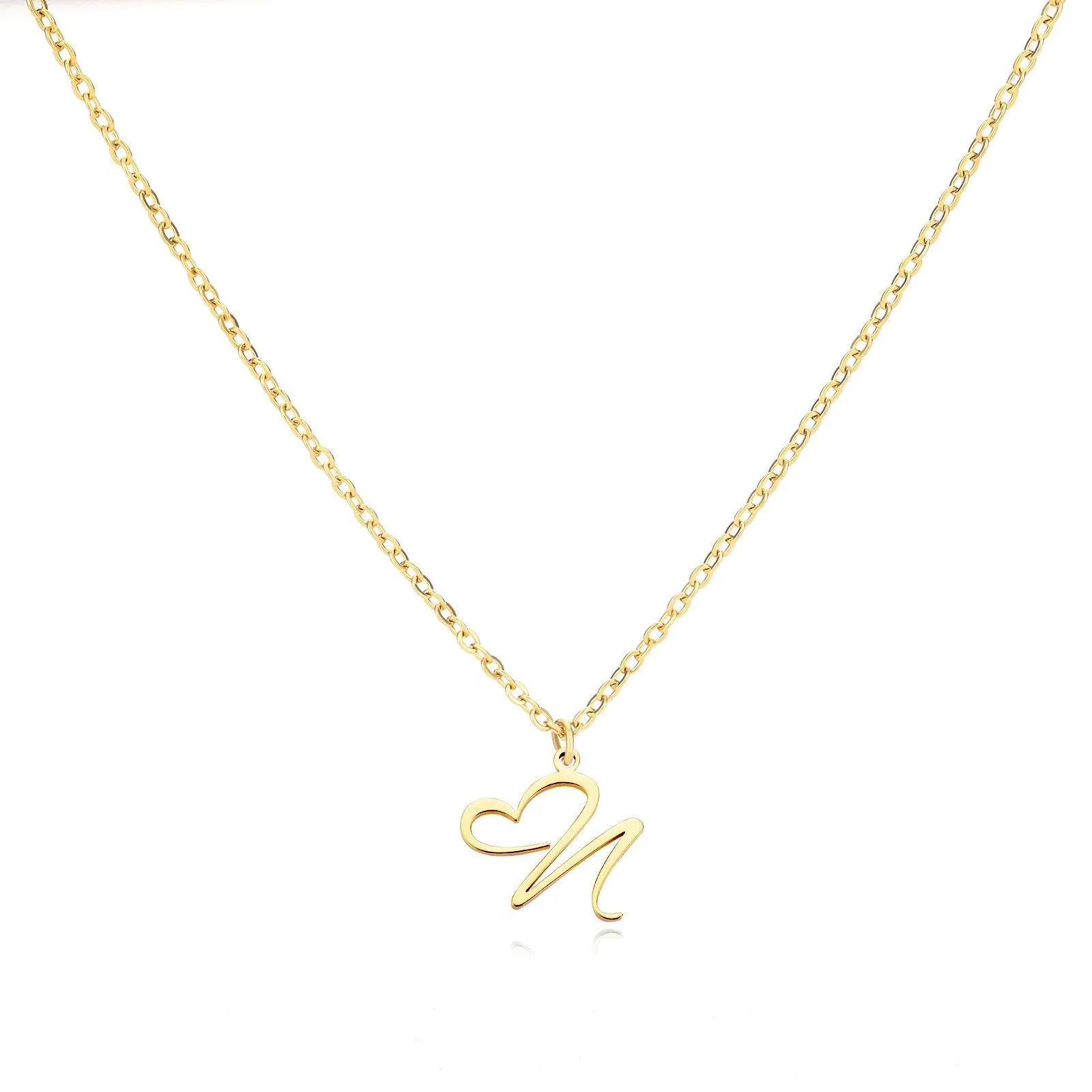 26 Letters Stainless Steel Necklace Female Creative Simple Love Letter Pendant Clavicle Chain