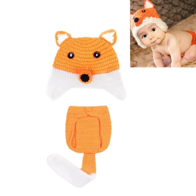 26 Styles Baby Photo Shoot Outfit Cute Animal Crochet, Handmade Knit Costume Accessories Newborn Photography Props