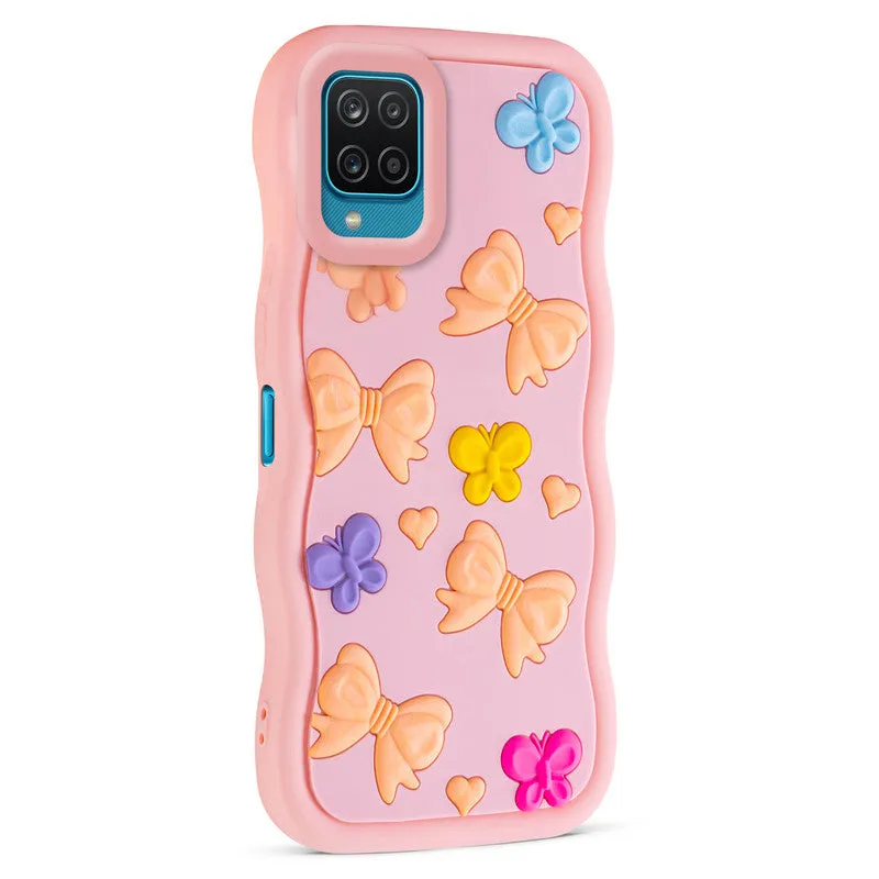 3D Silicone Soft Wave Edges Mobile Back Case For Samsung A12