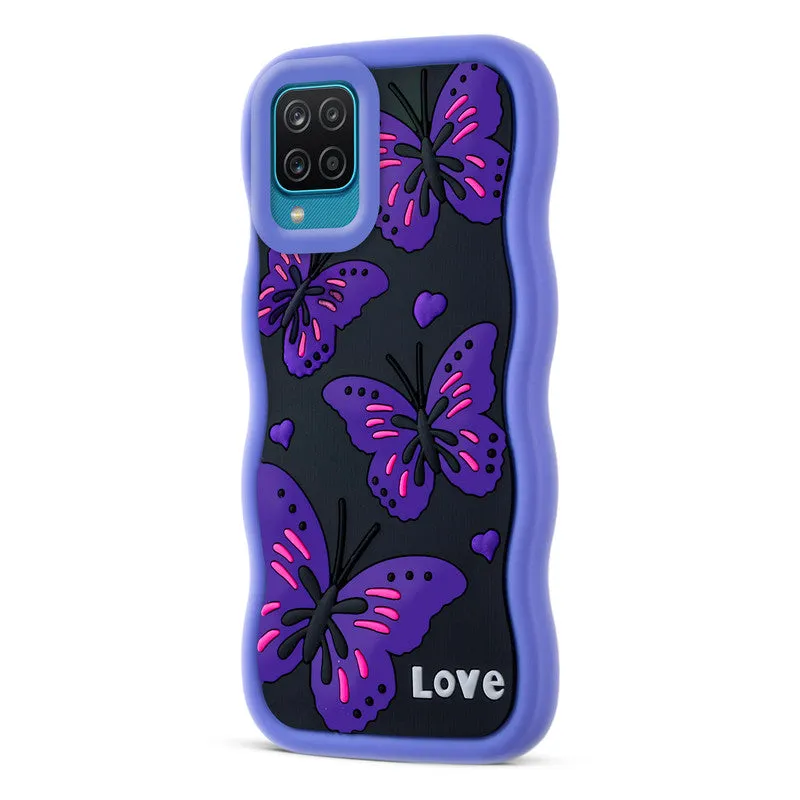 3D Silicone Soft Wave Edges Mobile Back Case For Samsung A12