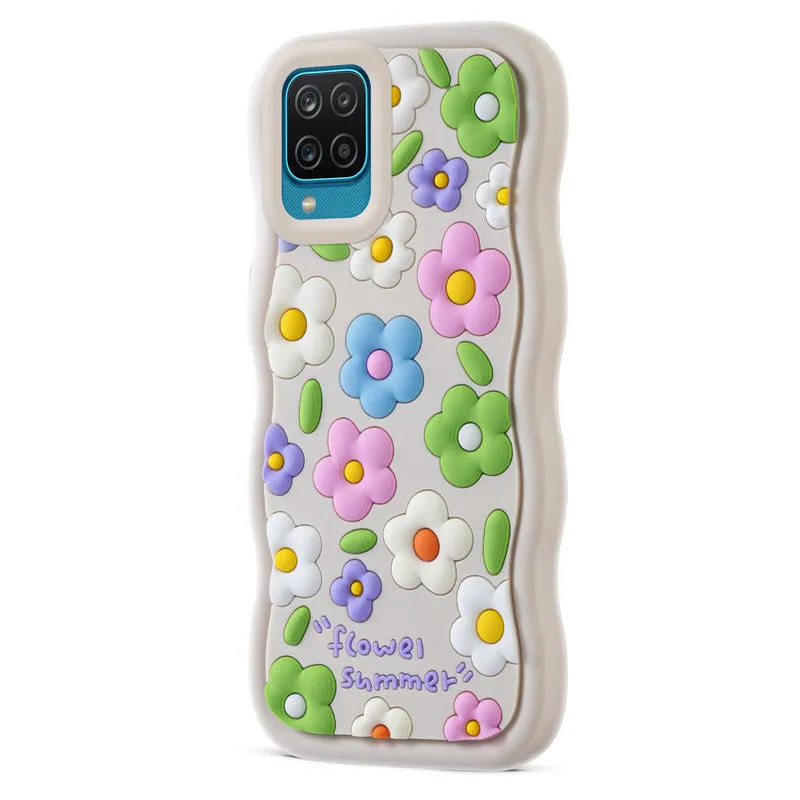 3D Silicone Soft Wave Edges Mobile Back Case For Samsung A12