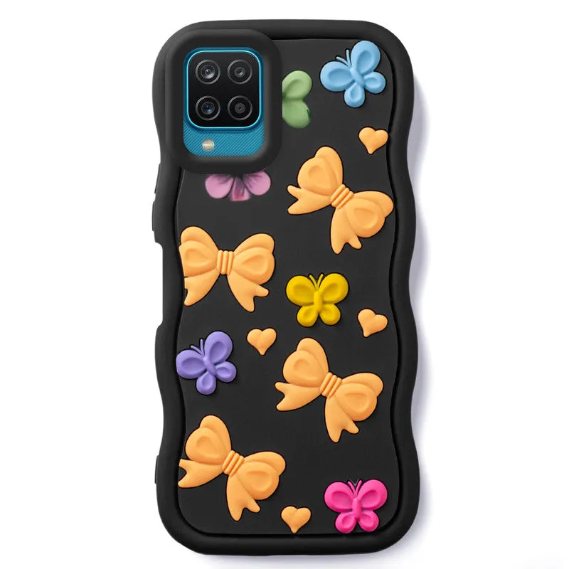 3D Silicone Soft Wave Edges Mobile Back Case For Samsung A12