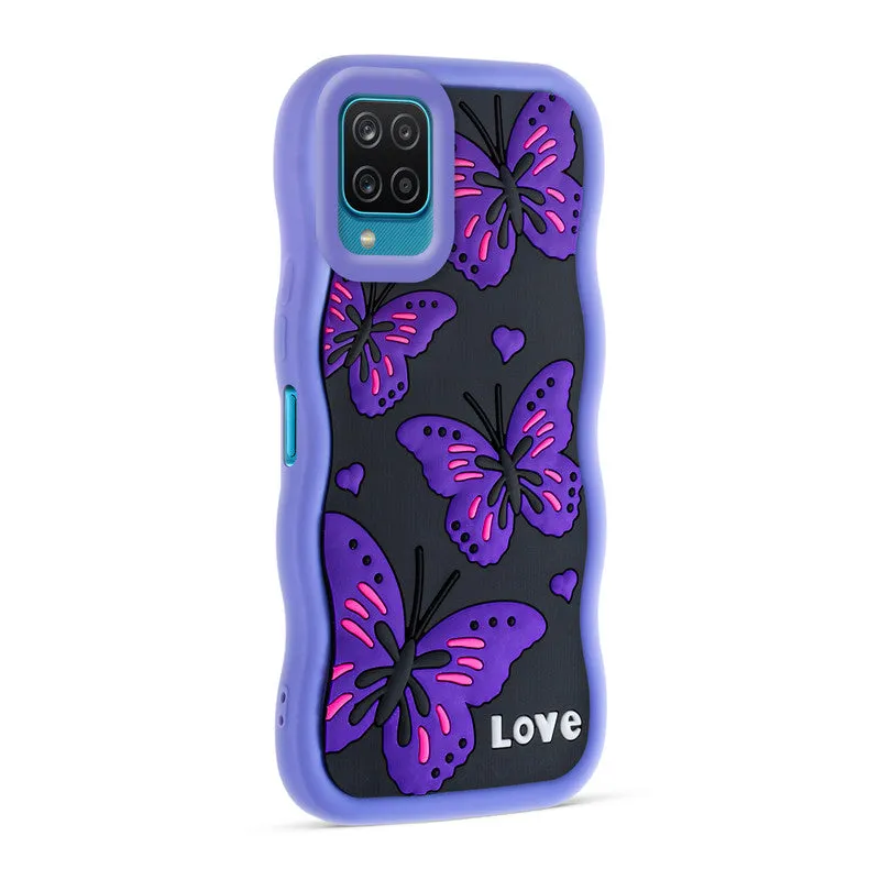 3D Silicone Soft Wave Edges Mobile Back Case For Samsung A12