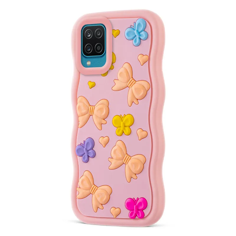 3D Silicone Soft Wave Edges Mobile Back Case For Samsung A12