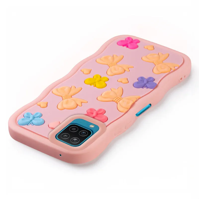 3D Silicone Soft Wave Edges Mobile Back Case For Samsung A12