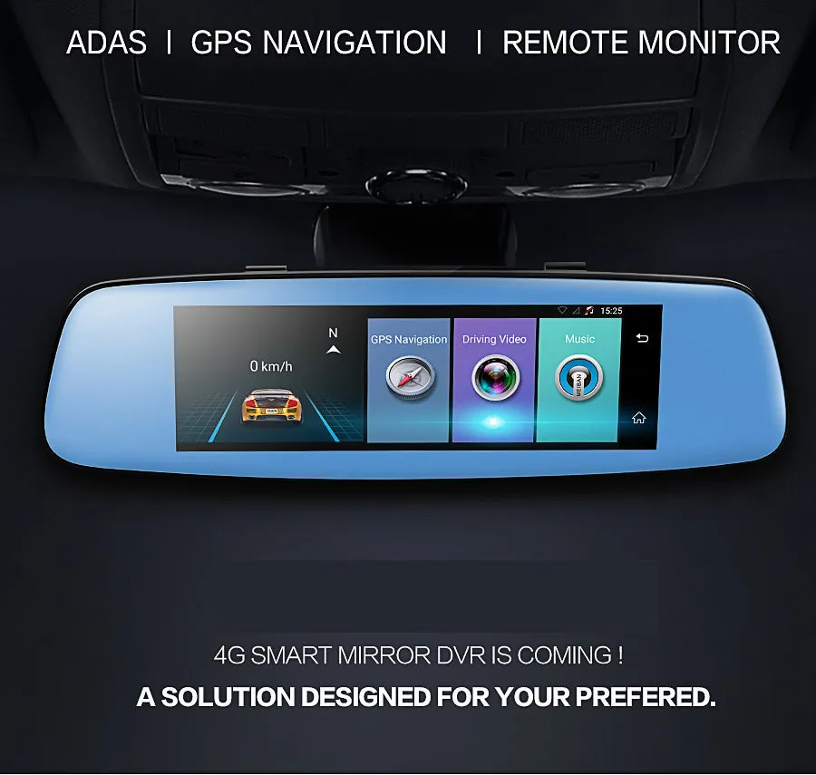 4G WIFI Car DVR 7.84" GPS Touch ADAS Car Camera Remote Monitor