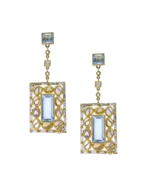 Affinity Aquamarine and Opal Drop Earrings