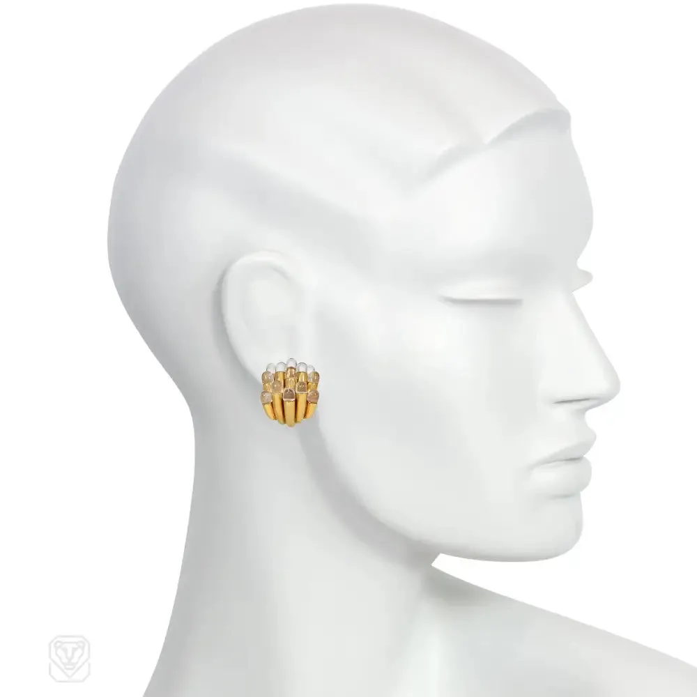 Aldo Cipullo, Cartier gold and crystal sea anemone earrings