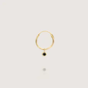 Alex Hoop Gold Earring with Black Diamond