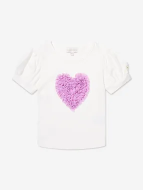 Angels Face Girls Ivanna Heart T-Shirt in White