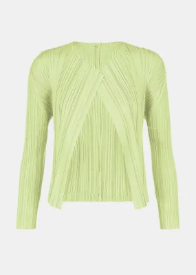 Aplle Green Mellow Pleated Cardigan