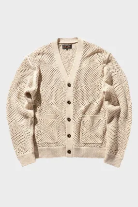 Argyle Mesh Cardigan - Beige