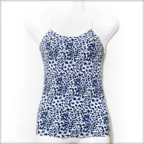 Blue & White Cheetah Print Teen Age Camisole