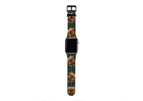 Brussels Griffon Forest Green Apple Watch Strap