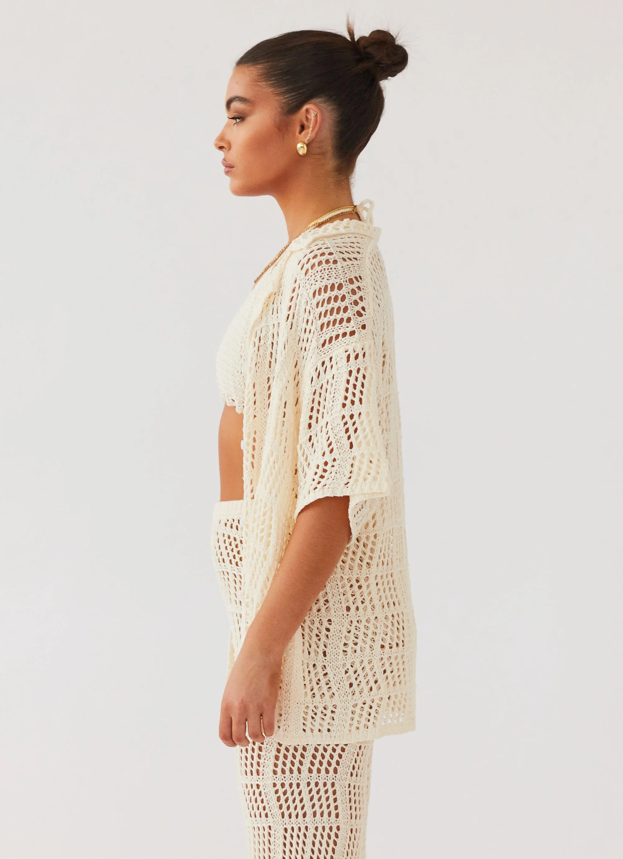 Cabo Paradise Crochet Shirt - Natural