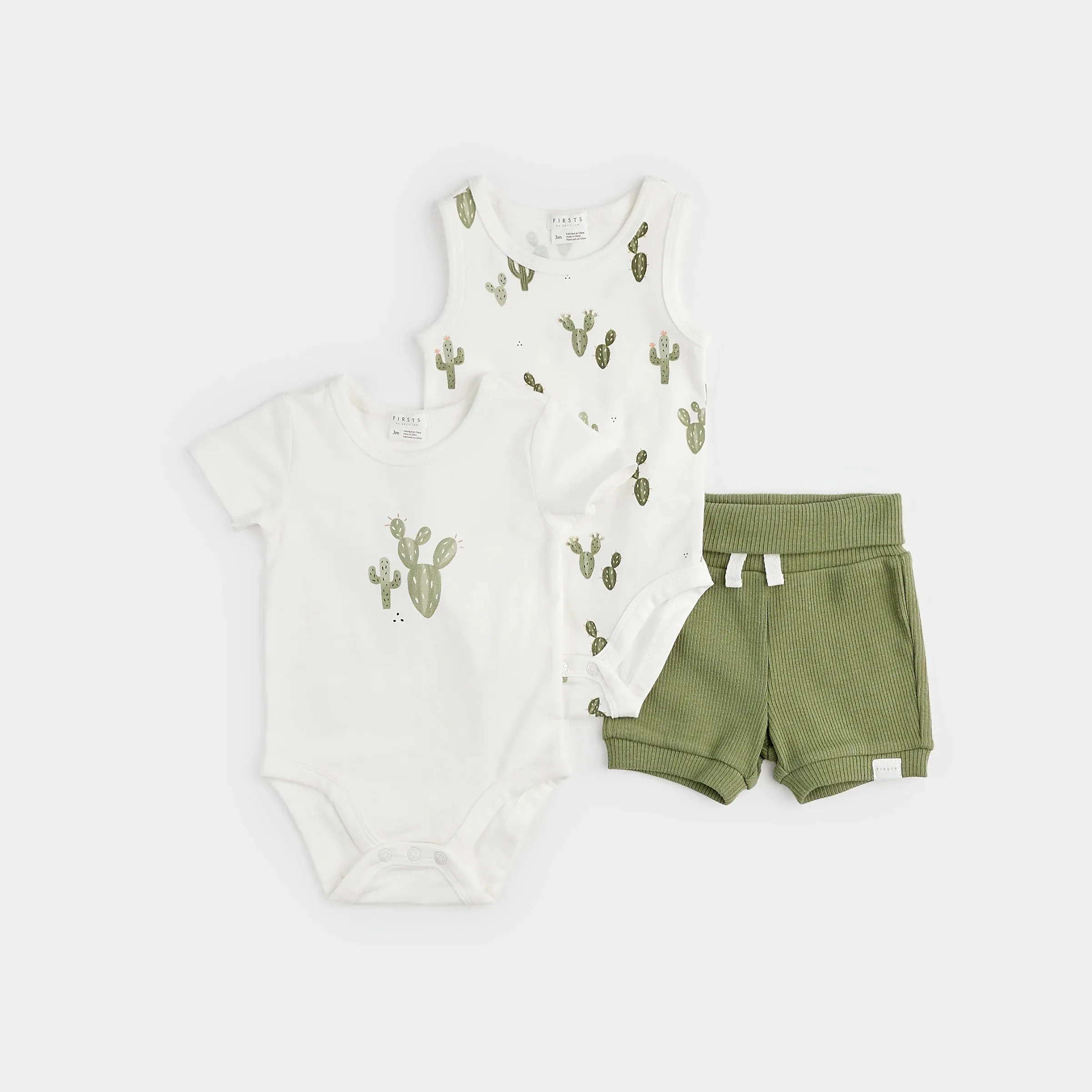 Cactus 3pc Bodysuit Shorts Set