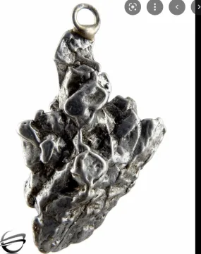 Campo Del Cielo Meteroite Large Pendant in Silver Wire Clip