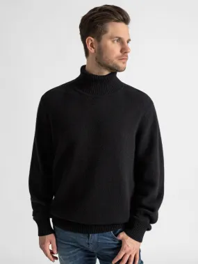 Cashmere sweater men "Frost polo" - black