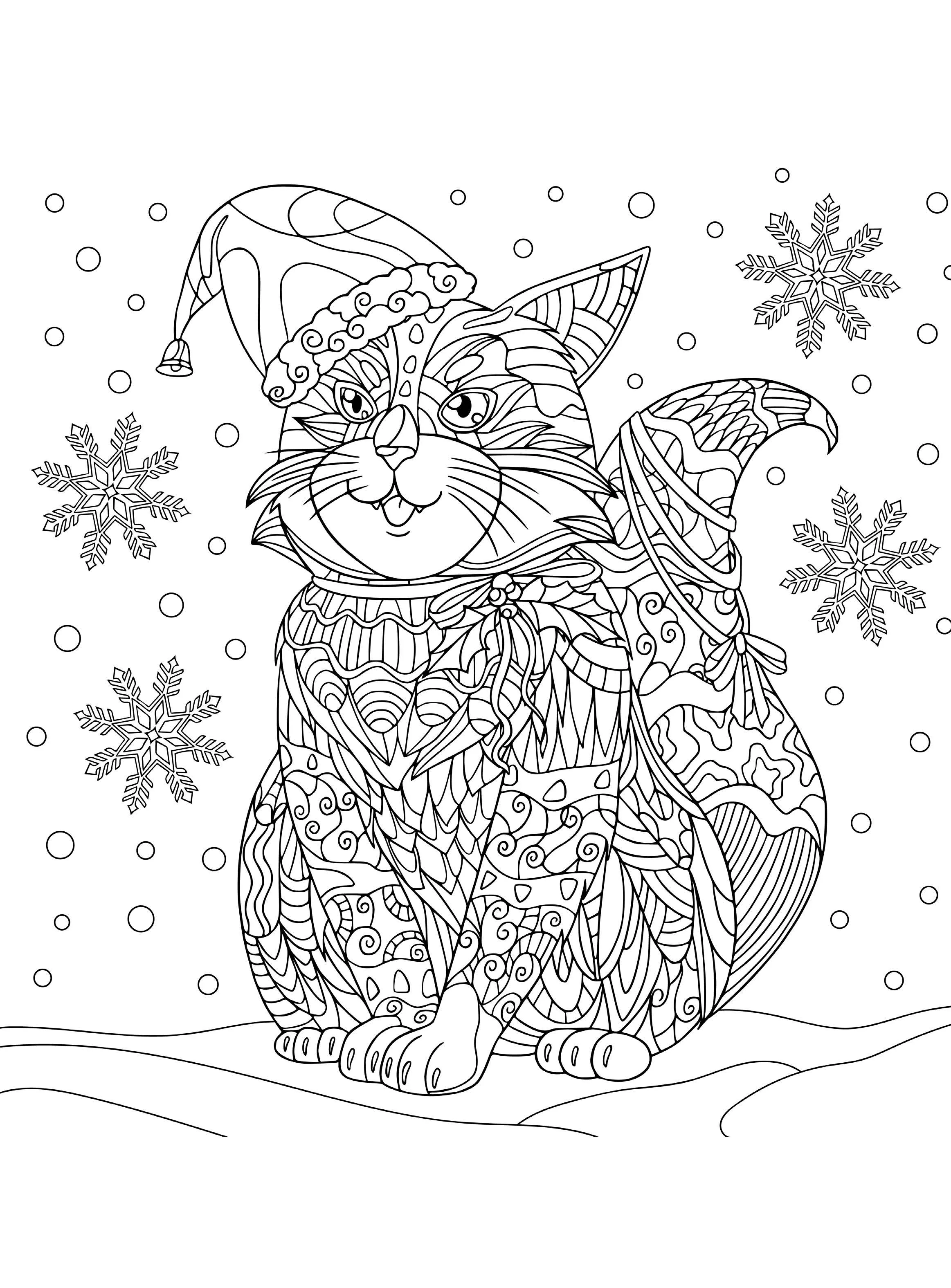 Coloring Cats - Christmas Coloring Book Vol. 6: Festive Feline Prints, Ready To Frame, All Ages, Kitten, Ornament, Snowflake, Santa, Gingerbread, De-Stress, Stocking, Holiday & Winter Whiskers!