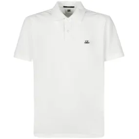 CP Company White Embroidered Polo Shirt