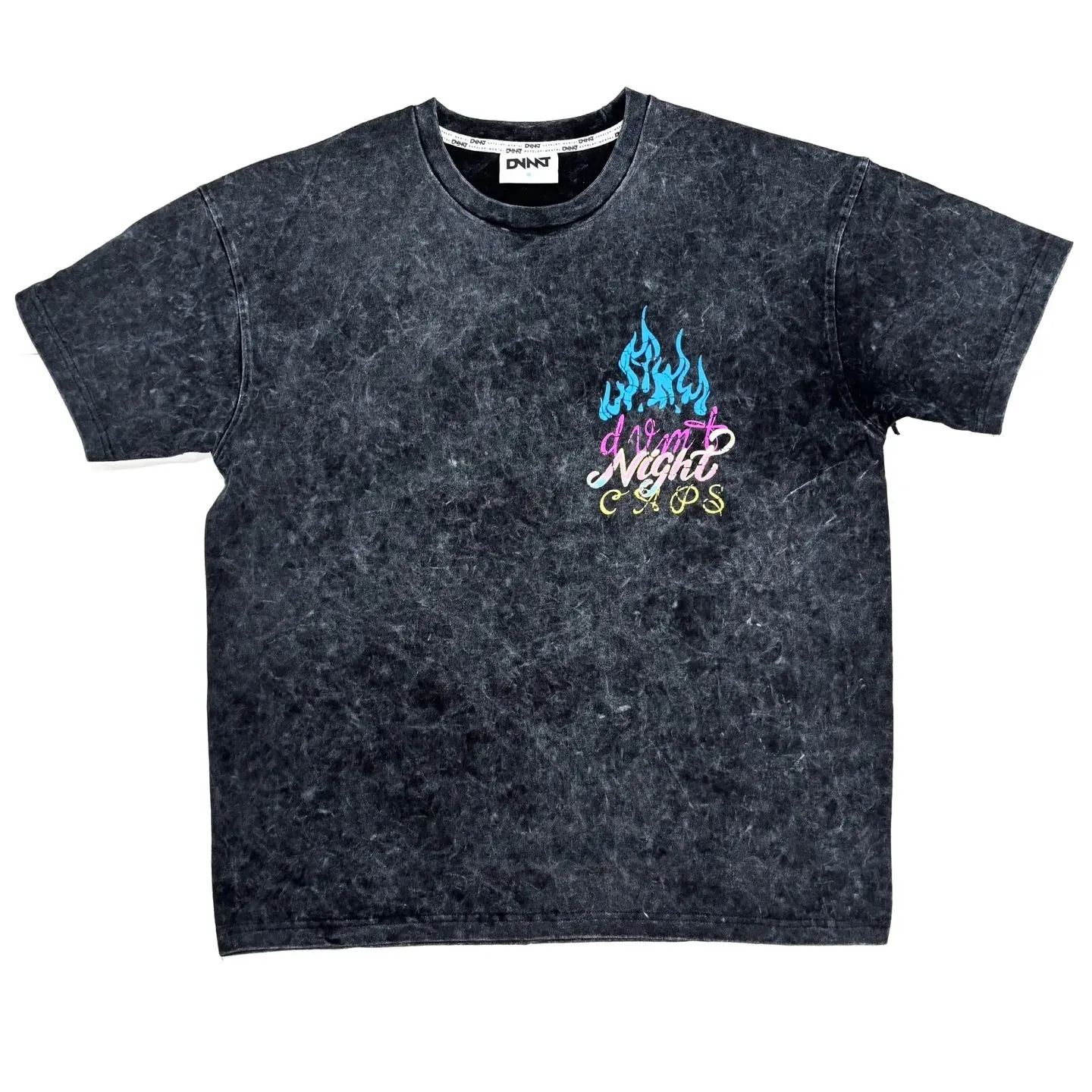 DVMT 'Night Caps' Over Sized Acid Wash T-Shirt (Black) 741-172