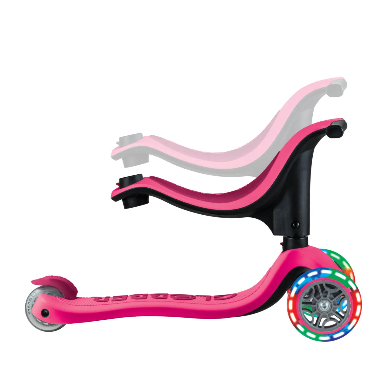 GLOBBER SCOOTER - GO UP SPORTY LIGHTS - DEEP PINK