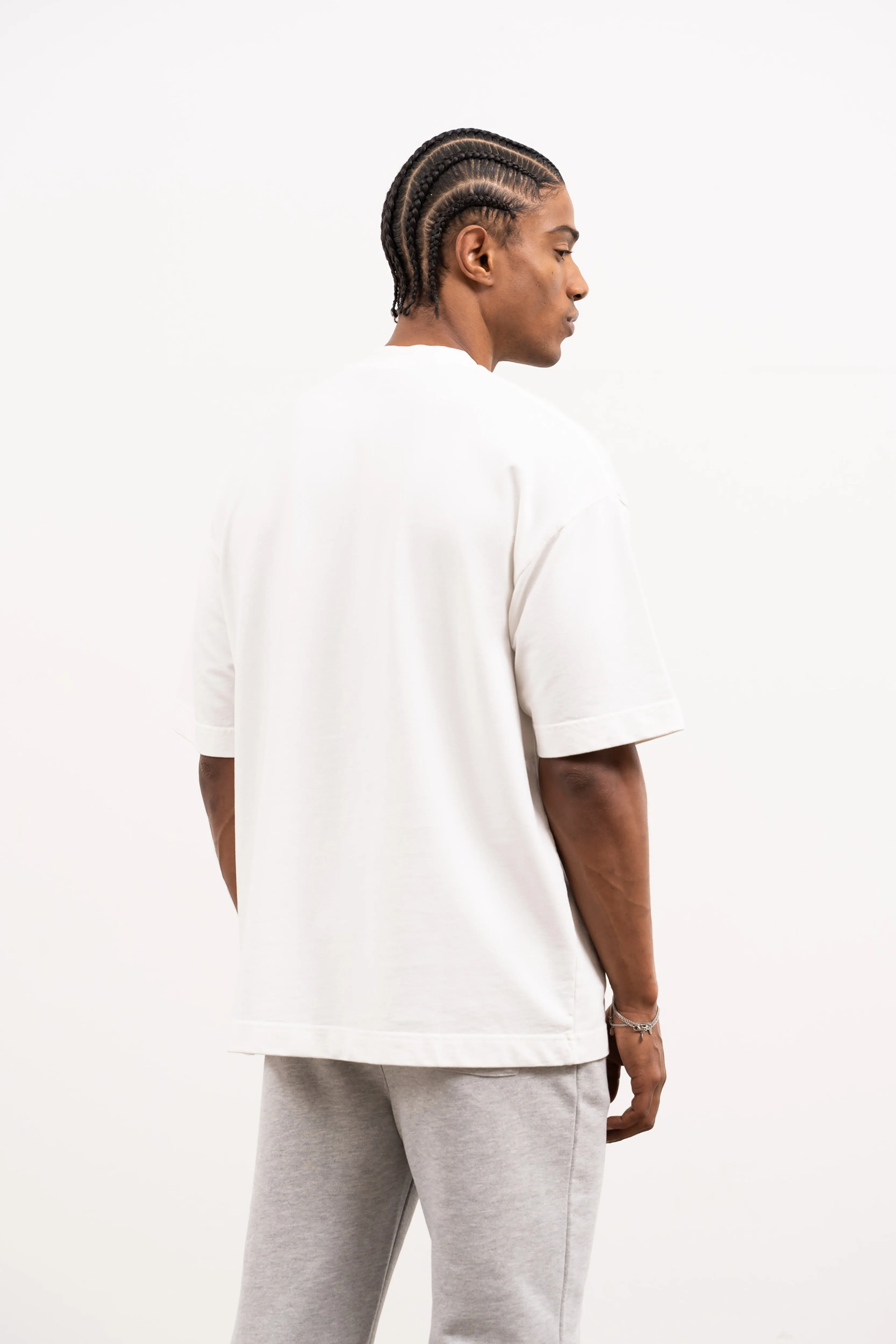 HEAVYWEIGHT CTRE APPLIQUE T-SHIRT - OFF WHITE