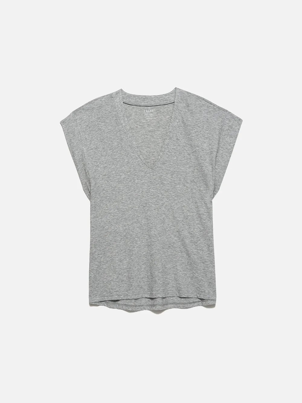 Le Mid Rise V Neck Tee -- Gris Heather