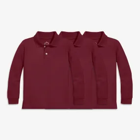 Long sleeve pique polo 3-pack seasonal