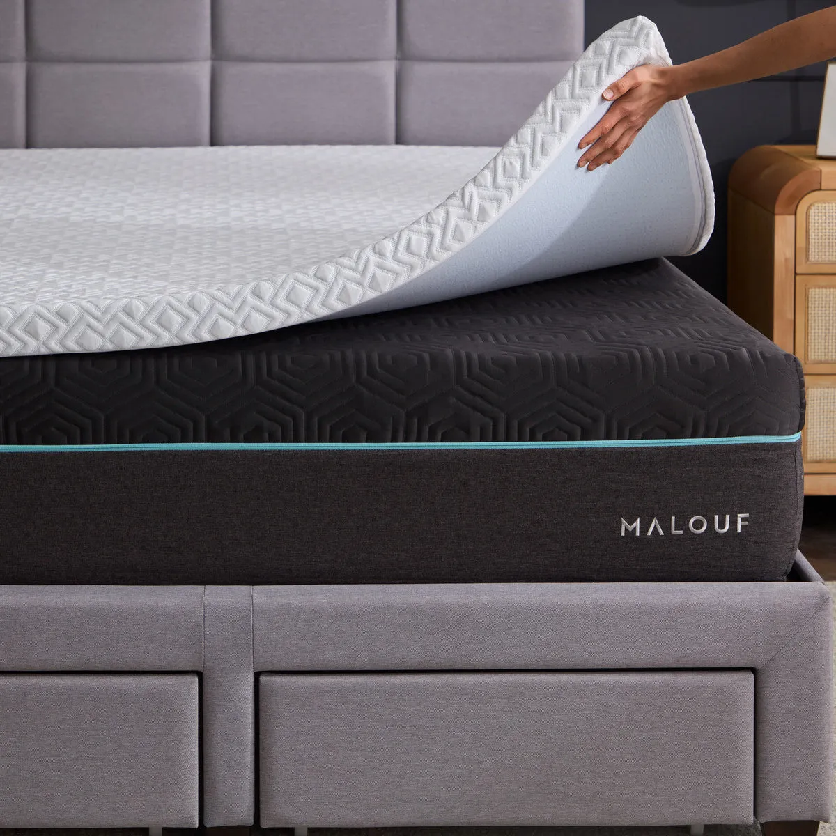 Malouf  2.5" Gel Memory Foam Mattress Topper