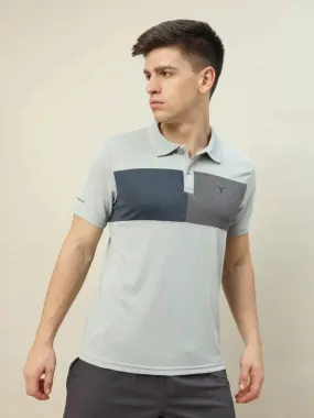 Men Colorblock Slim Fit Polo T-shirt with TECHNO COOL 