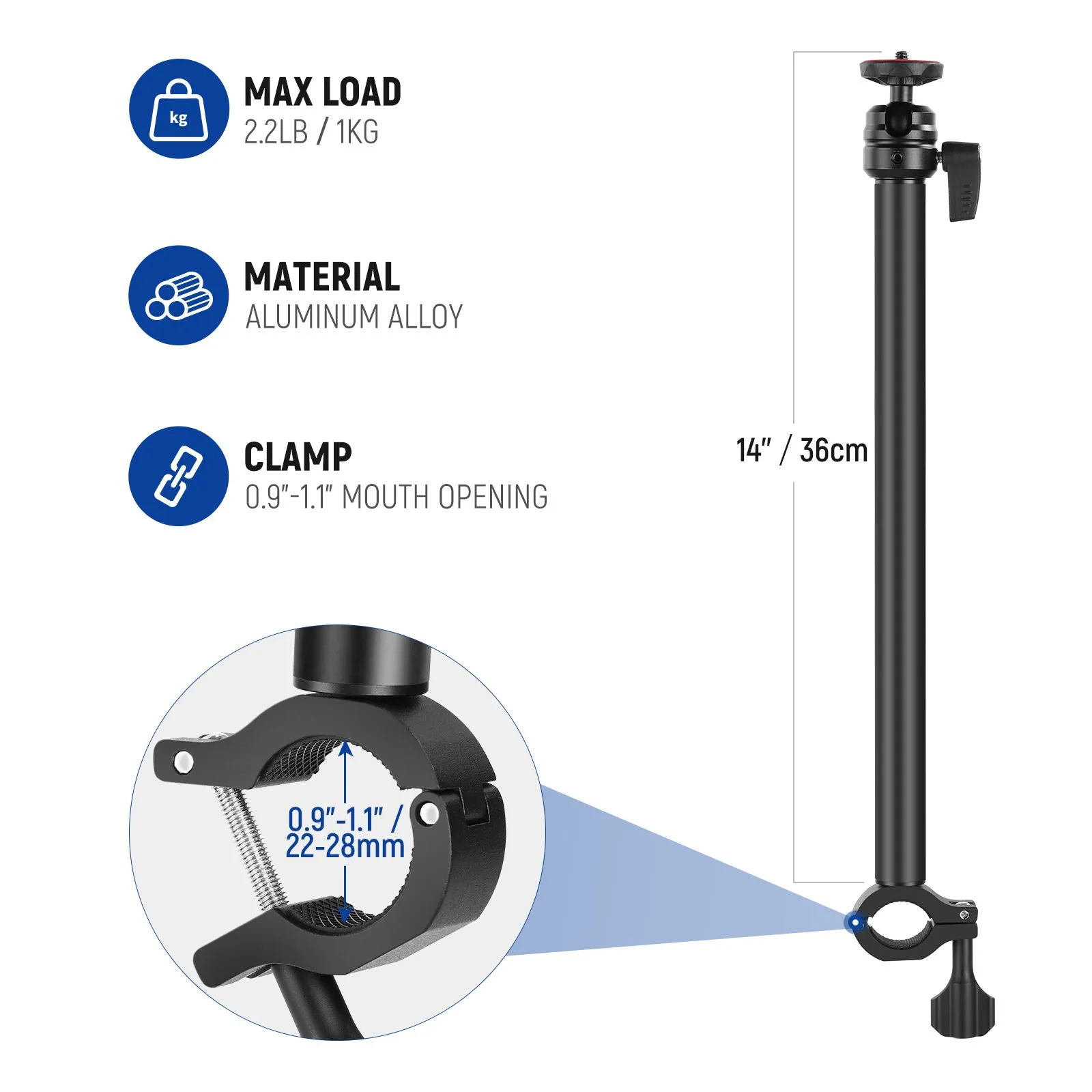 NEEWER CR221A Camera Mount Stand Extension Arm