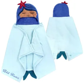 Personalized Embroidered Hooded Towel - Mermaid