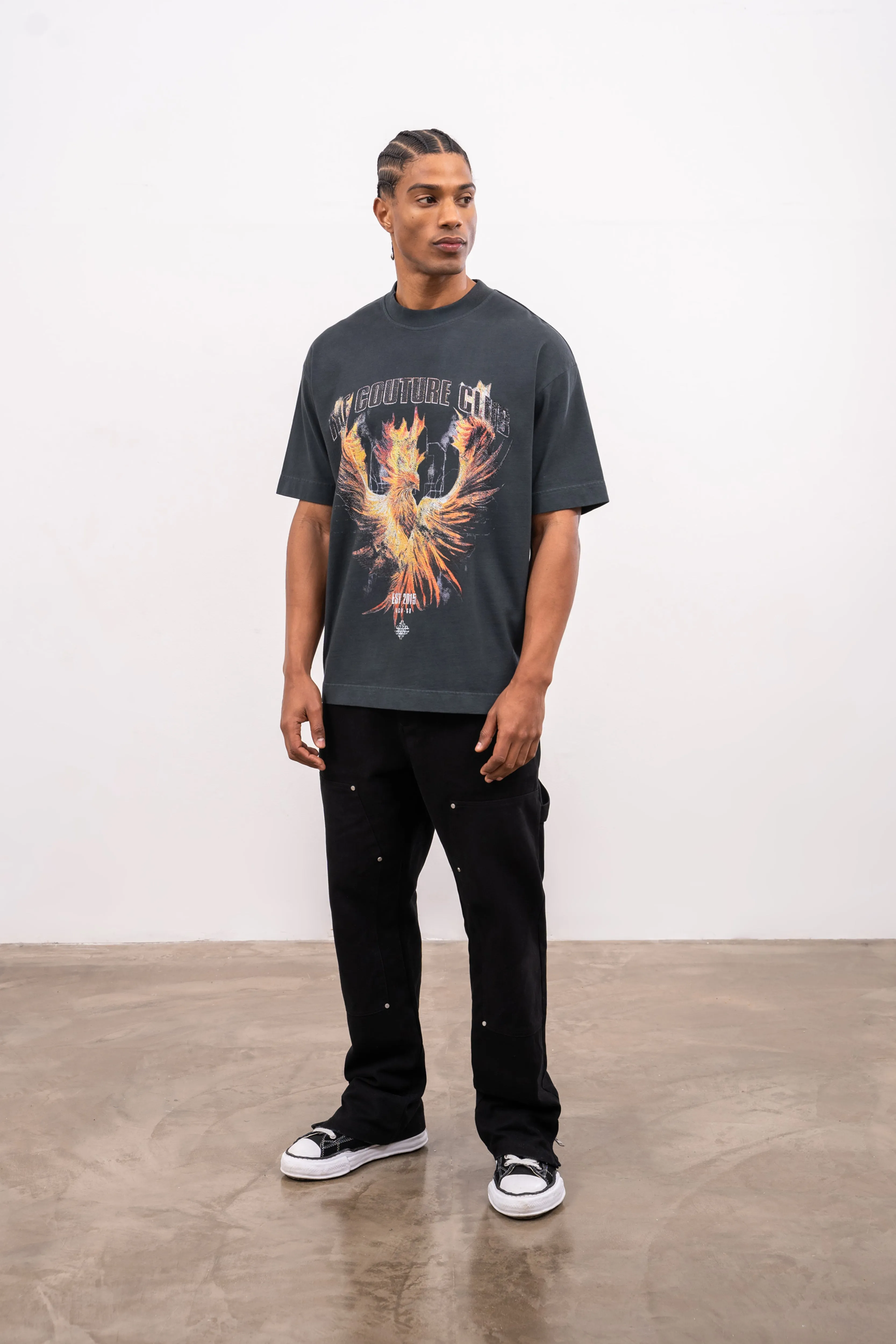 PHOENIX GRAPHIC T-SHIRT - WASHED BLACK