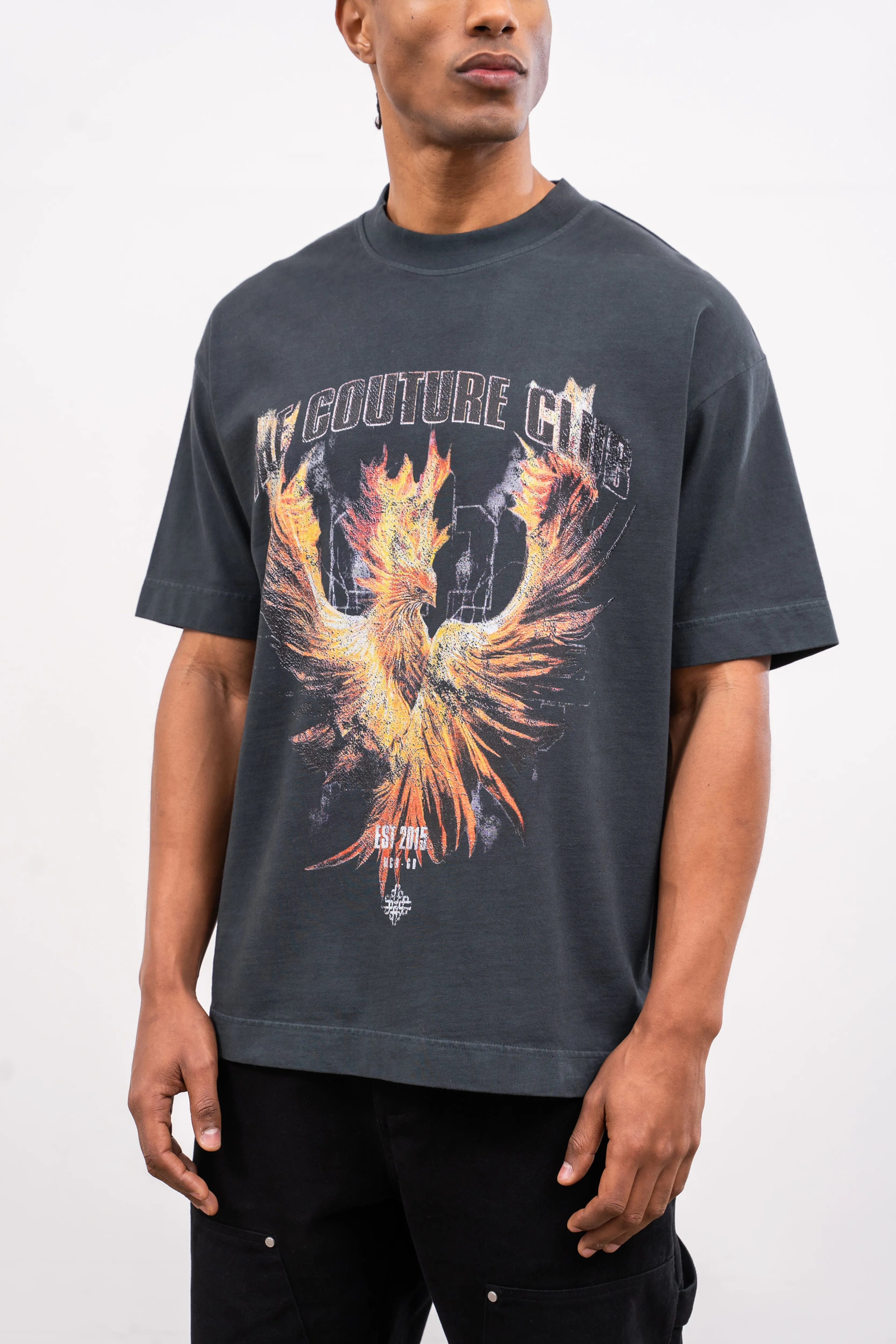 PHOENIX GRAPHIC T-SHIRT - WASHED BLACK