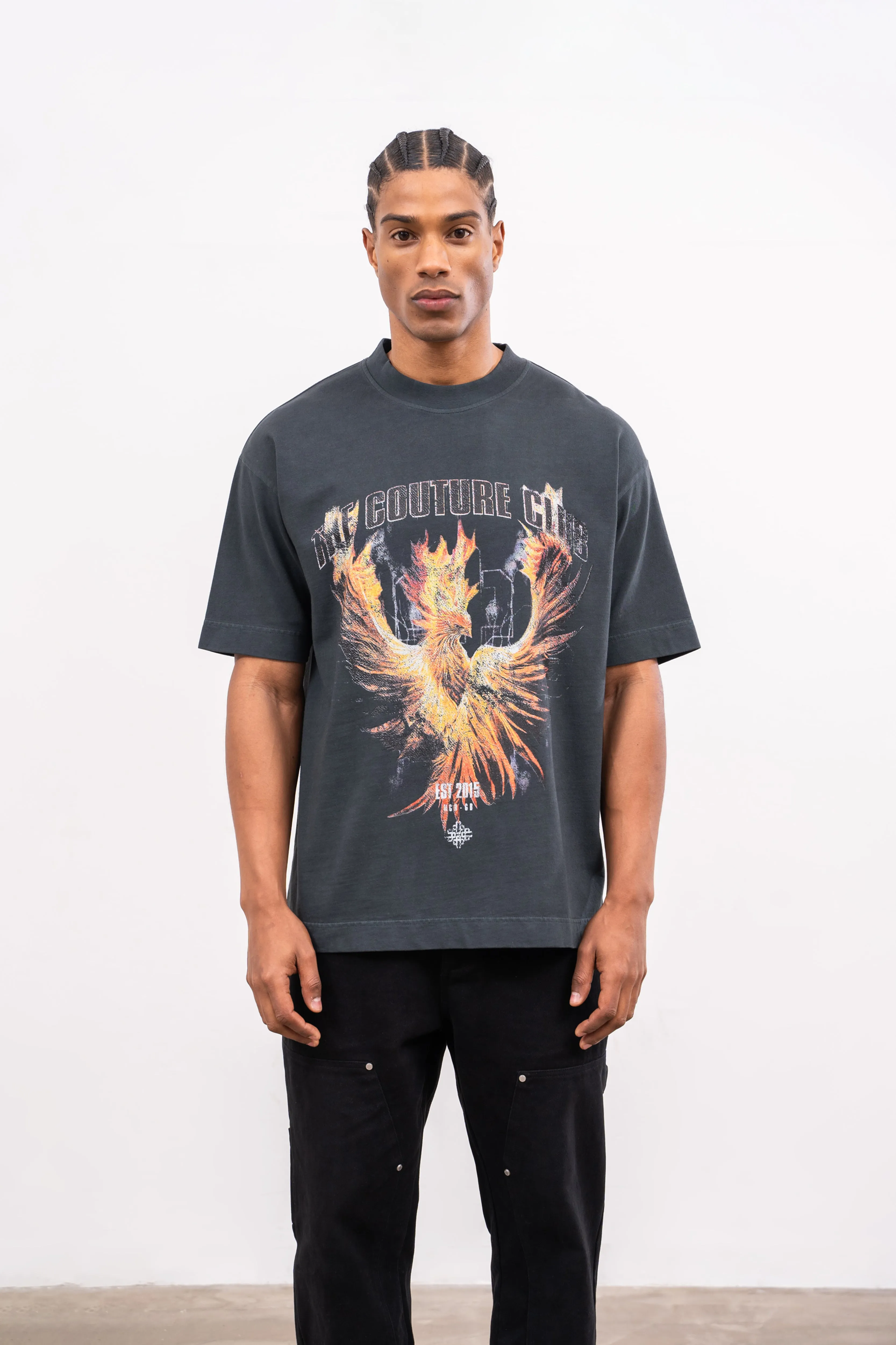 PHOENIX GRAPHIC T-SHIRT - WASHED BLACK