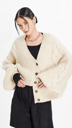 Puff Sleeve Cardigan