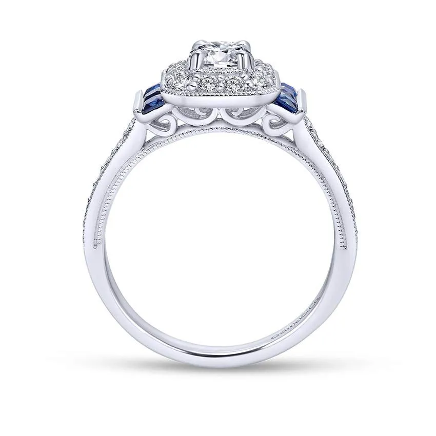 Sylvia Engagement Ring Setting with Sapphires