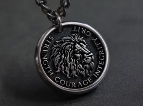 TITANIUM Custom Lion Strength Necklace