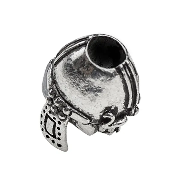 Viking Helmet Beard Bead - Pewter