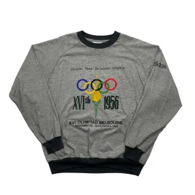 Vintage 90s Grey Adidas Olympic Collection Spell-Out Sweatshirt - Large