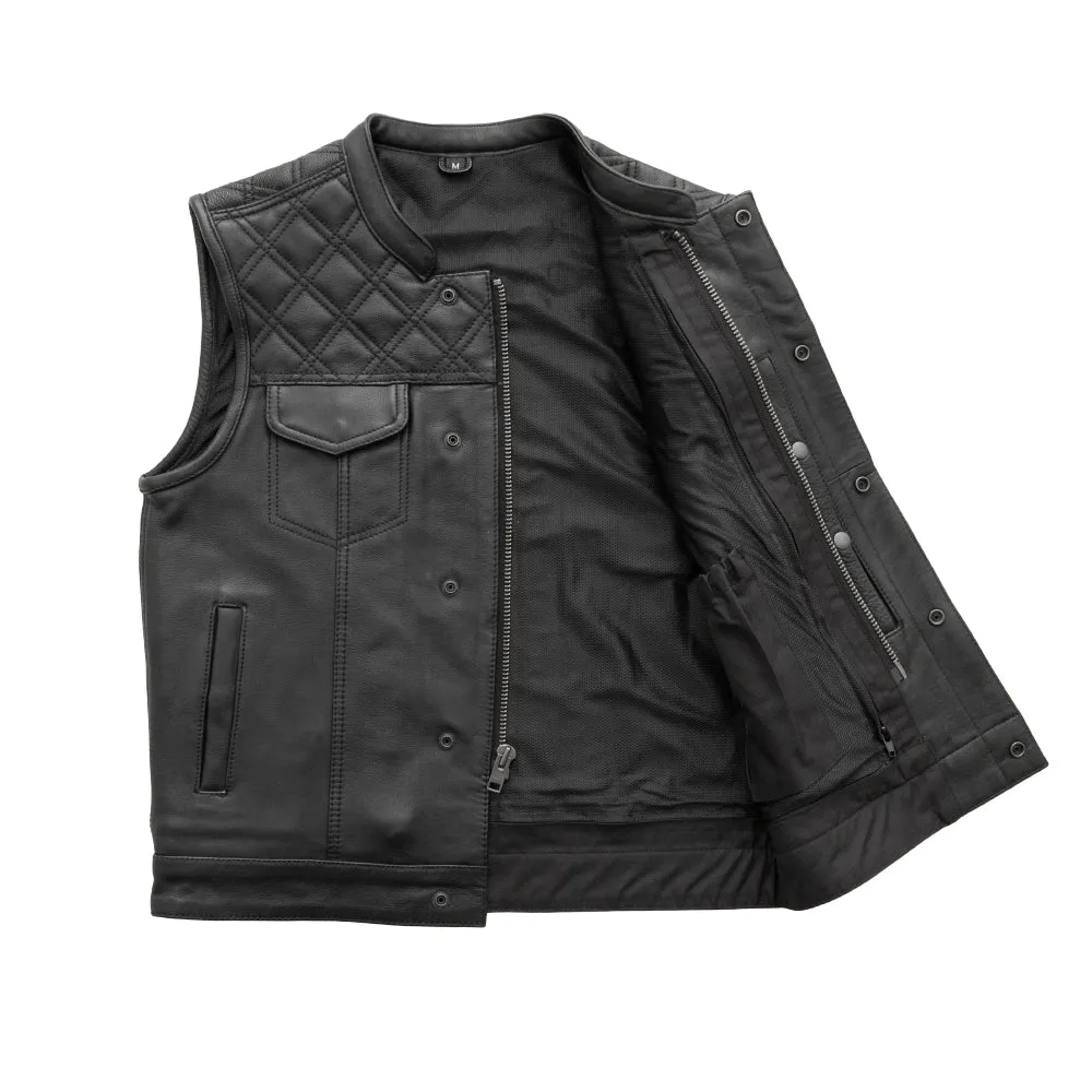 Whaler Black - Men's Club Style Leather Vest (Limited Edition)